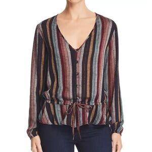 Rails Beaux Varadero Stripe‎ Peplum Top Size Small